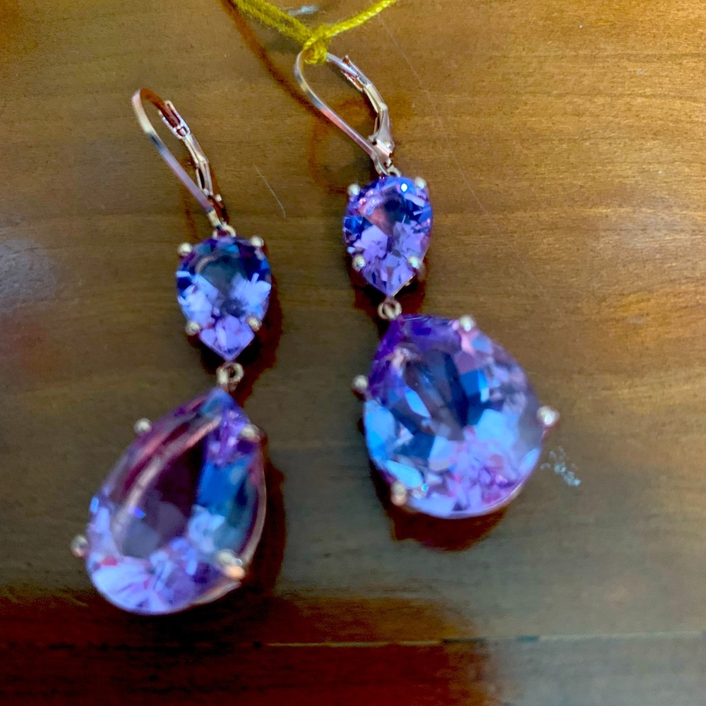 Amethyst drop earrings